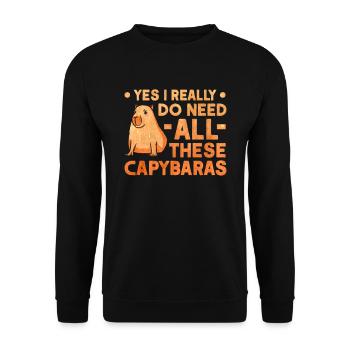 Capybara Wasserschwein Capibara - Unisex Sweatshirt - black - Front - Alina (178cm) & Michal (187cm)