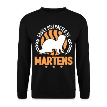 Facilement distrait par Martens Marder - Sweat-shirt Unisexe - noir - Devant - Alina (178cm) & Michal (187cm)
