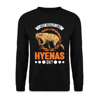 J’aime vraiment Hyenas Earth Wolf Hyena - Sweat-shirt Unisexe - noir - Devant - Alina (178cm) & Michal (187cm)