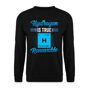 Hydrogen is the true renewable energy - Unisex Sweatshirt - black - Front - Alina (178cm) & Michal (187cm)