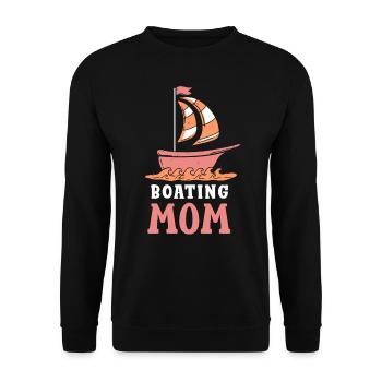 Bootfahrende Mutter Yacht Schiff Boot Bootfahren - Unisex Pullover - Schwarz - Vorne - Alina (178cm) & Michal (187cm)
