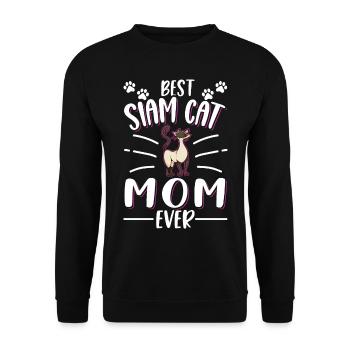 Siamkatze Mama Siam Cat Mom Siamesische Katze - Unisex Pullover - Schwarz - Vorne - Alina (178cm) & Michal (187cm)