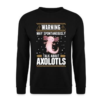 Axolotl Gift Tail Lurch - Unisex Sweatshirt - black - Front - Alina (178cm) & Michal (187cm)