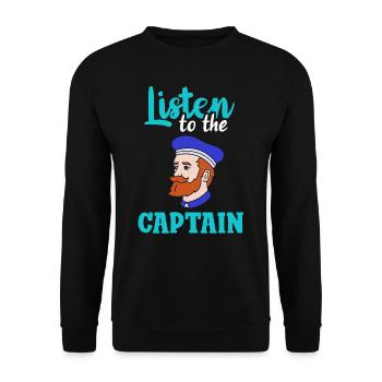 Écoutez le Captain Ship Boat Boat Boat Yacht - Sweat-shirt Unisexe - noir - Devant - Alina (178cm) & Michal (187cm)