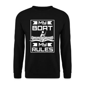 My Boat My Rules Boating Yacht Ship - Unisex Sweatshirt - black - Front - Alina (178cm) & Michal (187cm)