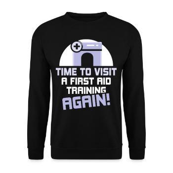 Il est temps d’assister à nouveau à un cours de secourisme - Sweat-shirt Unisexe - noir - Devant - Alina (178cm) & Michal (187cm)