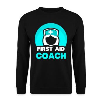 Cours de secourisme formateur enseignant Mesures immédiates - Sweat-shirt Unisexe - noir - Devant - Alina (178cm) & Michal (187cm)
