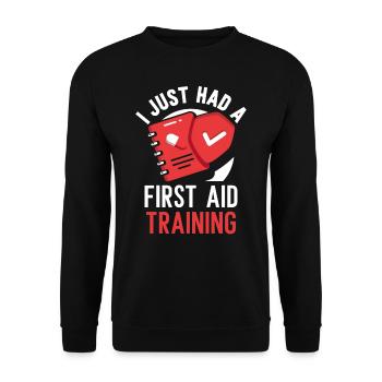 Je viens d’avoir un professeur de secourisme - Sweat-shirt Unisexe - noir - Devant - Alina (178cm) & Michal (187cm)