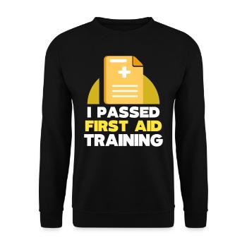 J’ai réussi un cours de secourisme - Sweat-shirt Unisexe - noir - Devant - Alina (178cm) & Michal (187cm)