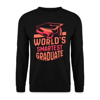 The World's Smartest Graduate - Unisex Sweatshirt - black - Front - Alina (178cm) & Michal (187cm)
