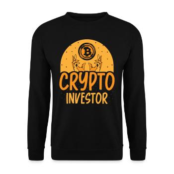 Krypto Investor Crypto Investieren Anleger Anlegen - Unisex Pullover - Schwarz - Vorne - Alina (178cm) & Michal (187cm)
