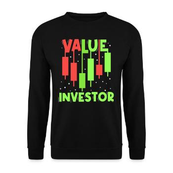 Value Investor Invest Investors Financier - Unisex Sweatshirt - black - Front - Alina (178cm) & Michal (187cm)