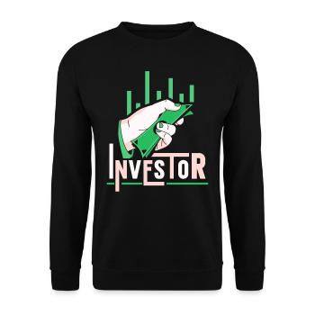 Anleger Anlegen Finanzier Investor Investieren - Unisex Pullover - Schwarz - Vorne - Alina (178cm) & Michal (187cm)