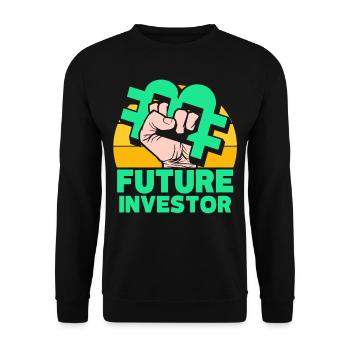 Future Investor Bitcoin Investor Invest - Unisex Sweatshirt - black - Front - Alina (178cm) & Michal (187cm)