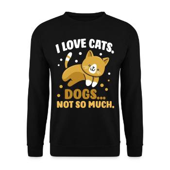 Ich Liebe Katzen Die Hunde Nicht So Sehr Katze Süß - Unisex Pullover - Schwarz - Vorne - Alina (178cm) & Michal (187cm)