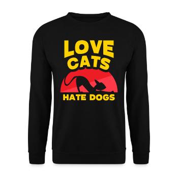 Chers Chats Haine Chiens Amoureux des Animaux De Compagnie Chat - Sweat-shirt Unisexe - noir - Devant - Alina (178cm) & Michal (187cm)