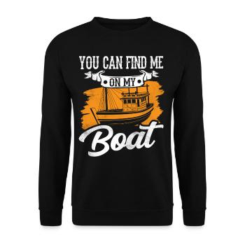 Vous pouvez me trouver sur mon bateau de navigation de plaisance - Sweat-shirt Unisexe - noir - Devant - Alina (178cm) & Michal (187cm)