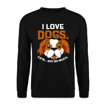 Ich Liebe Hunde Katzen Nicht So Sehr Hund Welpe - Unisex Pullover - Schwarz - Vorne - Alina (178cm) & Michal (187cm)