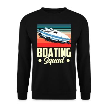 Boating Team Boat Boat Yacht Sailboat - Unisex Sweatshirt - black - Front - Alina (178cm) & Michal (187cm)