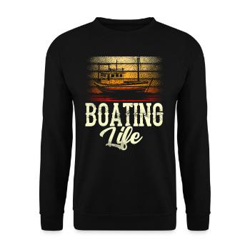 Boating Life Yacht Sailboat Boat Ship - Unisex Sweatshirt - black - Front - Alina (178cm) & Michal (187cm)