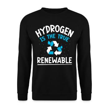 Hydrogen is the true renewable energy - Unisex Sweatshirt - black - Front - Alina (178cm) & Michal (187cm)
