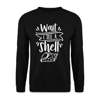 Waiting I See A Shell Collecting Shells - Unisex Sweatshirt - black - Front - Alina (178cm) & Michal (187cm)