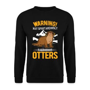 Warning Otter Otter Sea Otter - Unisex Sweatshirt - black - Front - Alina (178cm) & Michal (187cm)