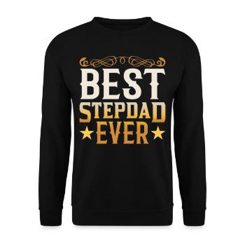 Bester Stiefvater Aller Zeiten Stiefpapa Stepdad - Unisex Pullover - Schwarz - Vorne - Alina (178cm) & Michal (187cm)