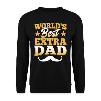 Weltbester Ersatzvater Stiefpapa Stiefvater - Unisex Pullover - Schwarz - Vorne - Alina (178cm) & Michal (187cm)