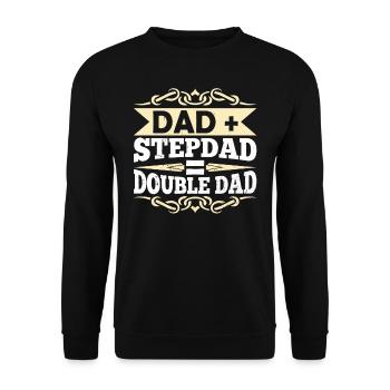 Papa Plus Stepfather Equal Double Papa Stepdad - Unisex Sweatshirt - black - Front - Alina (178cm) & Michal (187cm)
