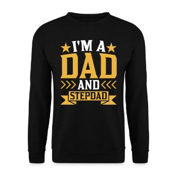 Ich Bin Vater Und Stiefvater Stiefpapa Stepdad - Unisex Pullover - Schwarz - Vorne - Alina (178cm) & Michal (187cm)