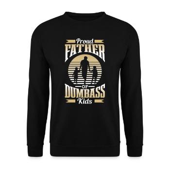 Stolzer Vater Von Ein Paar Doofen Kindern Papa - Unisex Pullover - Schwarz - Vorne - Alina (178cm) & Michal (187cm)