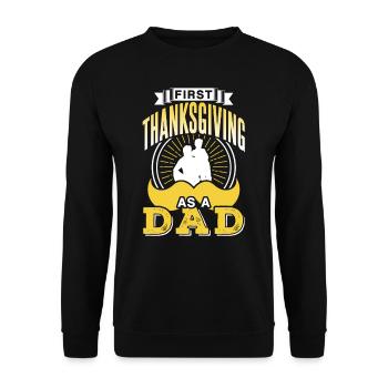 Premier Thanksgiving En tant que Père Proverbes Papa Papa - Sweat-shirt Unisexe - noir - Devant - Alina (178cm) & Michal (187cm)