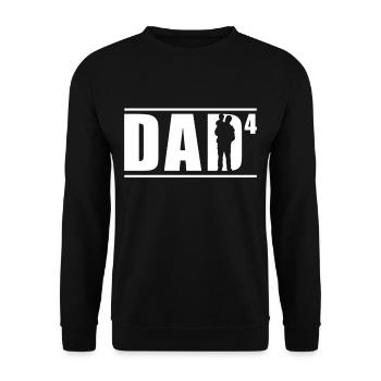 Vater Von Vier Kindern Papi Papa Vater Tag - Unisex Pullover - Schwarz - Vorne - Alina (178cm) & Michal (187cm)