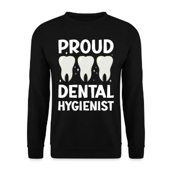 Proud Dental Hygienist Dentist Dental Hygiene - Unisex Sweatshirt - black - Front - Alina (178cm) & Michal (187cm)