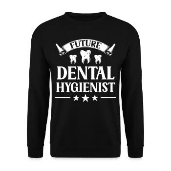 Future Dental Hygienist Team Dental Hygiene - Unisex Sweatshirt - black - Front - Alina (178cm) & Michal (187cm)