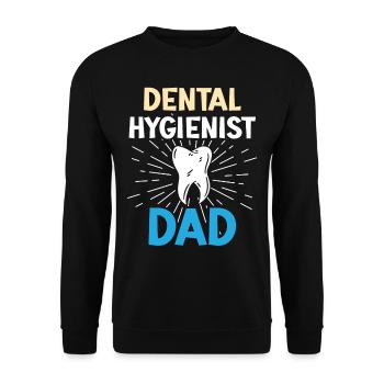 Dental Hygienist Papa Dentist Dental Hygiene Team - Unisex Sweatshirt - black - Front - Alina (178cm) & Michal (187cm)