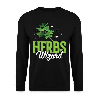 Herbes Magicien Jardin d’herbes Herboristerie Herbe herbacée - Sweat-shirt Unisexe - noir - Devant - Alina (178cm) & Michal (187cm)