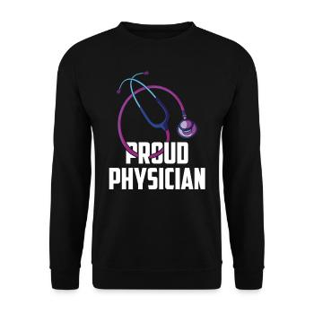 Proud Doctor Doctor Medical Profession - Unisex Sweatshirt - black - Front - Alina (178cm) & Michal (187cm)