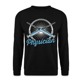Docteur Médecine Profession Médecin - Sweat-shirt Unisexe - noir - Devant - Alina (178cm) & Michal (187cm)