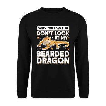 Bearded Dragon Pogona Gift - Unisex Sweatshirt - black - Front - Alina (178cm) & Michal (187cm)