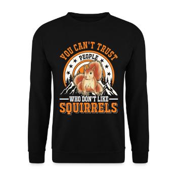 Cadeau Écureuil Gris Écureuil - Sweat-shirt Unisexe - noir - Devant - Alina (178cm) & Michal (187cm)
