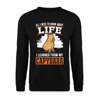 Capybara Wasserschwein Capibara - Unisex Sweatshirt - black - Front - Alina (178cm) & Michal (187cm)