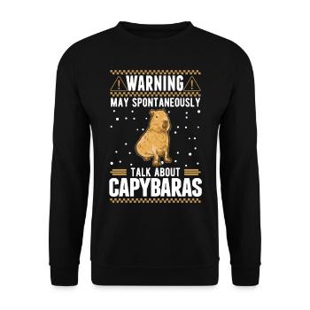 Peut parler spontanément de Capybaras - Sweat-shirt Unisexe - noir - Devant - Alina (178cm) & Michal (187cm)