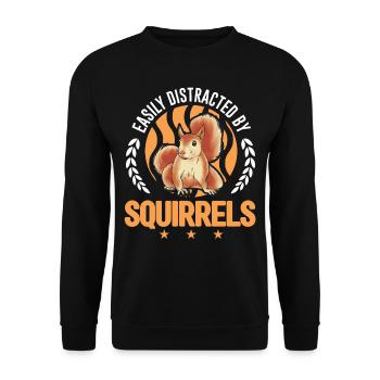 Facilement distrait par Écureuil Écureuil Écureuil - Sweat-shirt Unisexe - noir - Devant - Alina (178cm) & Michal (187cm)