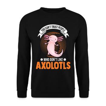 Axolotl Gift Tail Lurch Axolotl - Unisex Sweatshirt - black - Front - Alina (178cm) & Michal (187cm)