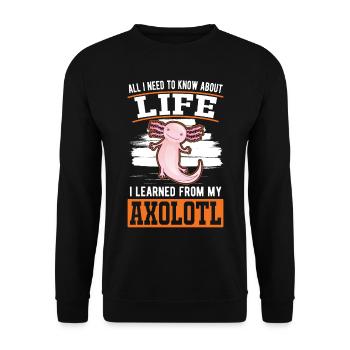 Axolotl Gift Tail Lurch - Unisex Sweatshirt - black - Front - Alina (178cm) & Michal (187cm)