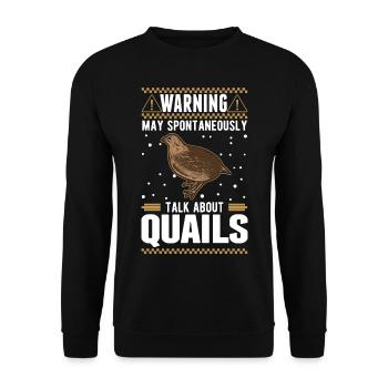 May spontaneously talk about Quails Wachtel - Unisex Pullover - Schwarz - Vorne - Alina (178cm) & Michal (187cm)