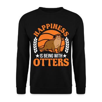 Otter Luck Otter Sea Otter - Unisex Sweatshirt - black - Front - Alina (178cm) & Michal (187cm)