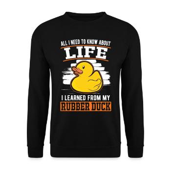 Canard en caoutchouc Amateurs Canard grinçant Canard baignant Canard - Sweat-shirt Unisexe - noir - Devant - Alina (178cm) & Michal (187cm)